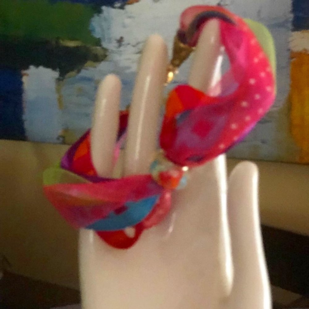 Silk and ribbon bracelet